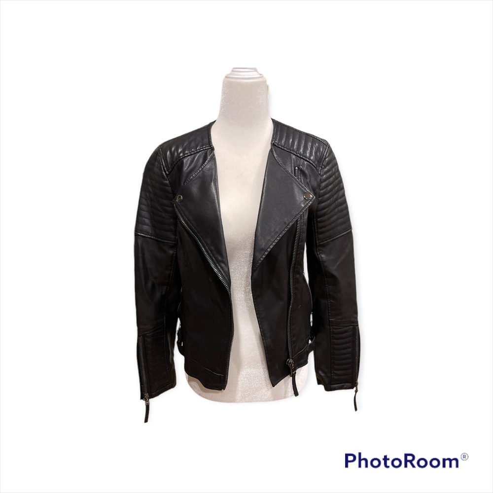 Topshop Leather Moto Jacket Size US 4